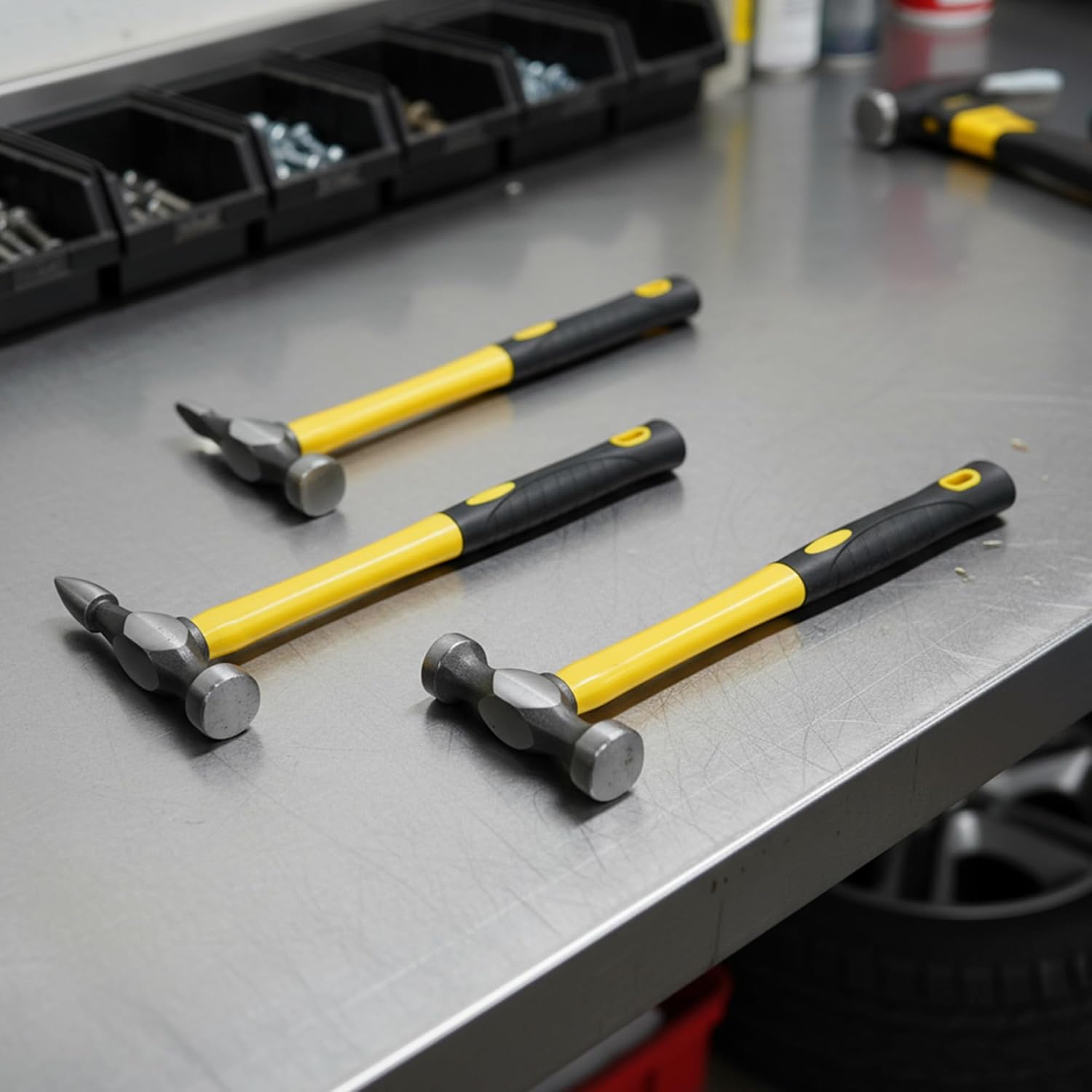 RQG 7pcs Auto Body Repair Tools, Heavy Duty Carbon Steel Craft Panel Beating Hammer and Dolly Set, Car Fender Autobody Repair Dent Removal Tools and Equipment