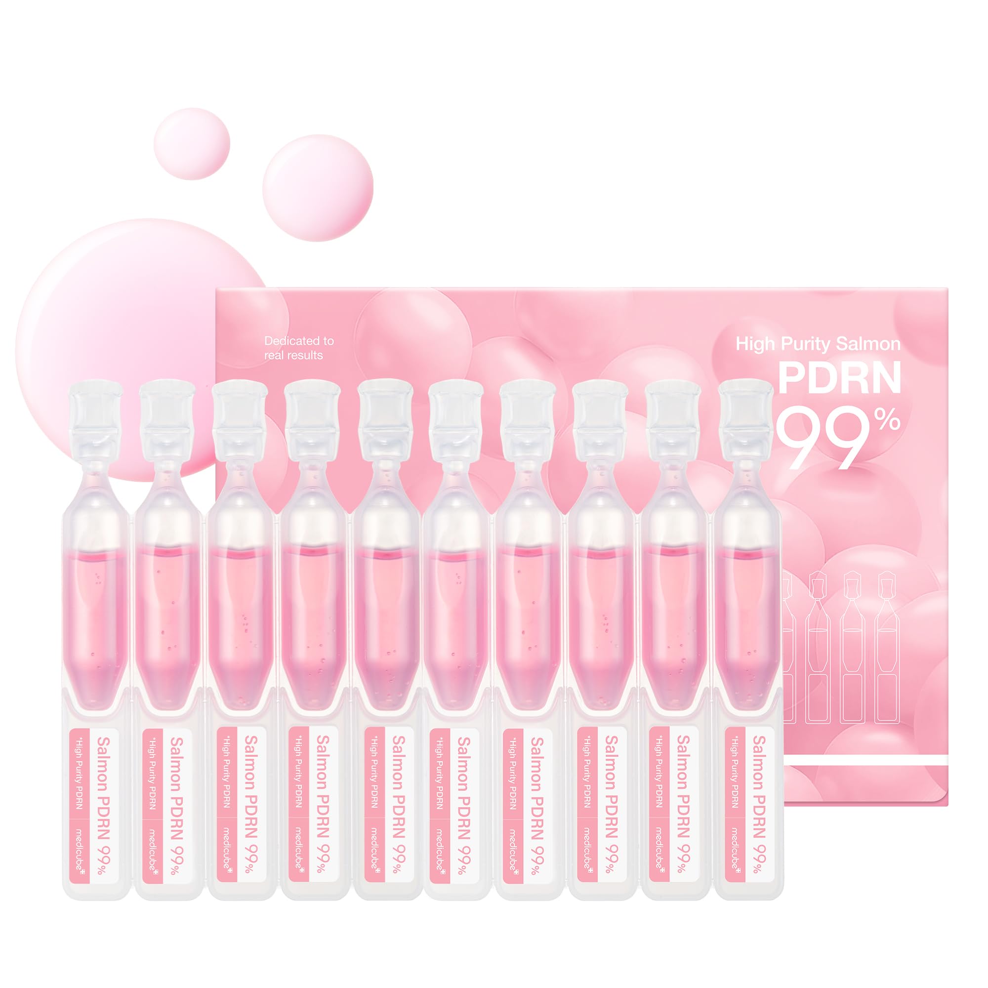 Medicube PDRN Pink 1 Day Serum, 10 ea 10,000 ppm, Salmon Injection, Hypoallergenic, Korean Cosmetics, Medube Pink Peptide Serum