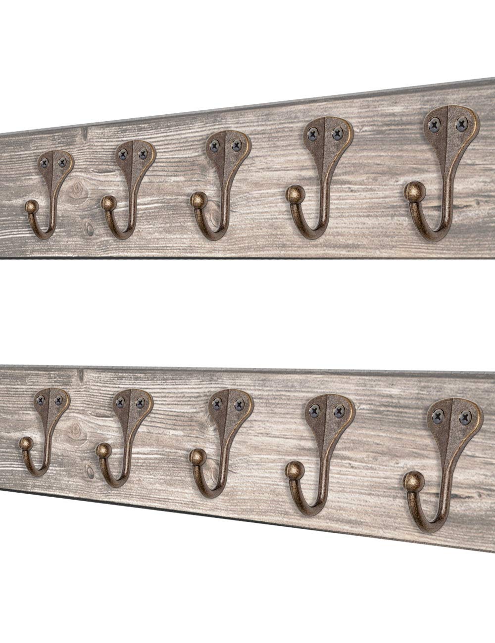Ganci Ferro Classici Ganci Appendiabiti Fuxxer Set 6 Pezzi | Bronzo Antico | Per Porte, Armadi, Cucina | Con Viti Ganci In Bronzo Vintage - 6