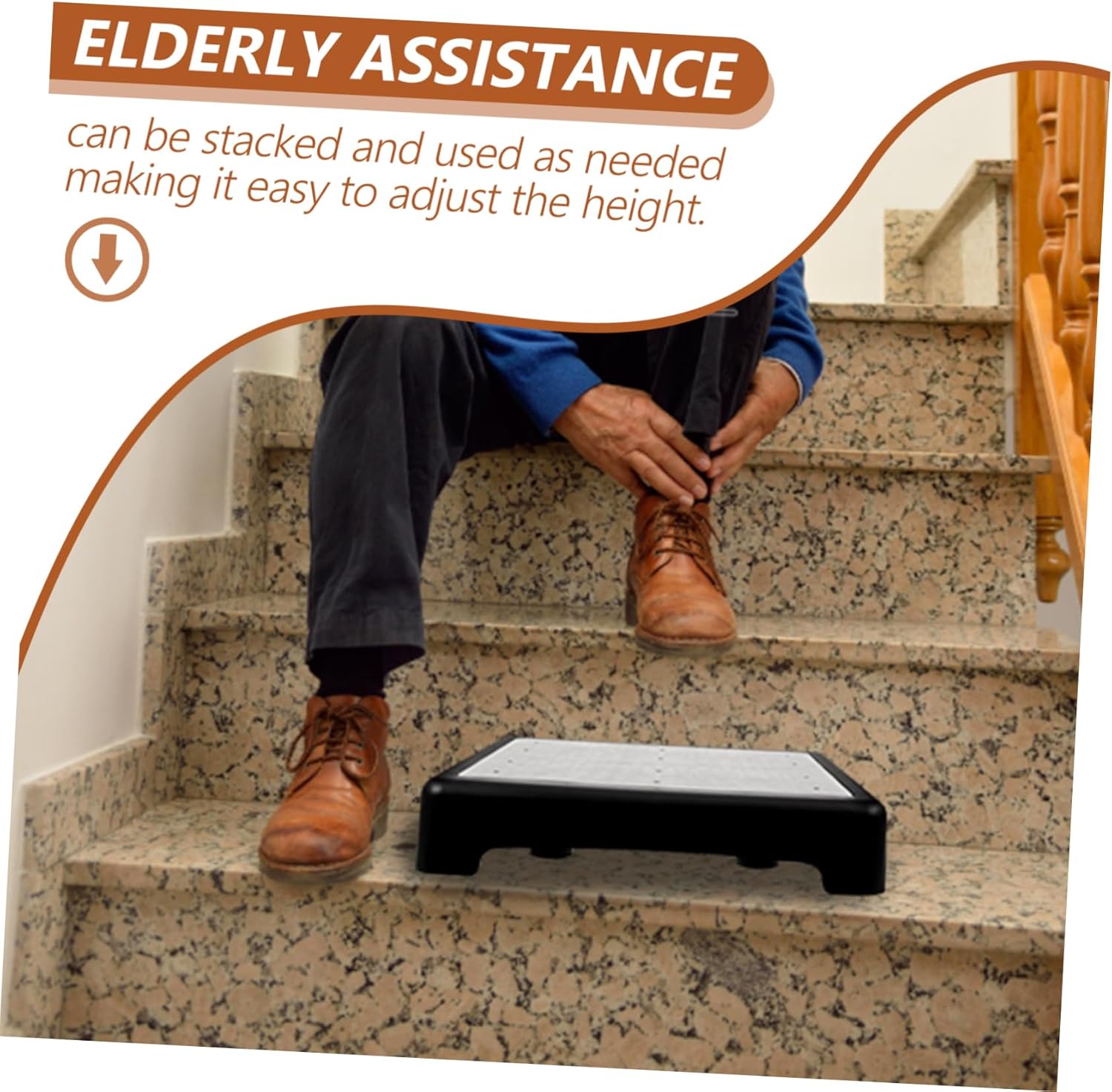 Step Stool Non- Portable Footstool for Elderly Design for Use Lightweight and Sturdy Ladder for Safe Mobility Assistance