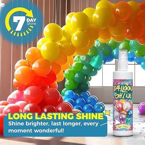 Miniatura 4 de Aerosol de brillo de globos de 8 onzas, de larga duración e instantáneo, sin olor y de alta brillantez, aerosol de globos de látex sin limpiar y sin