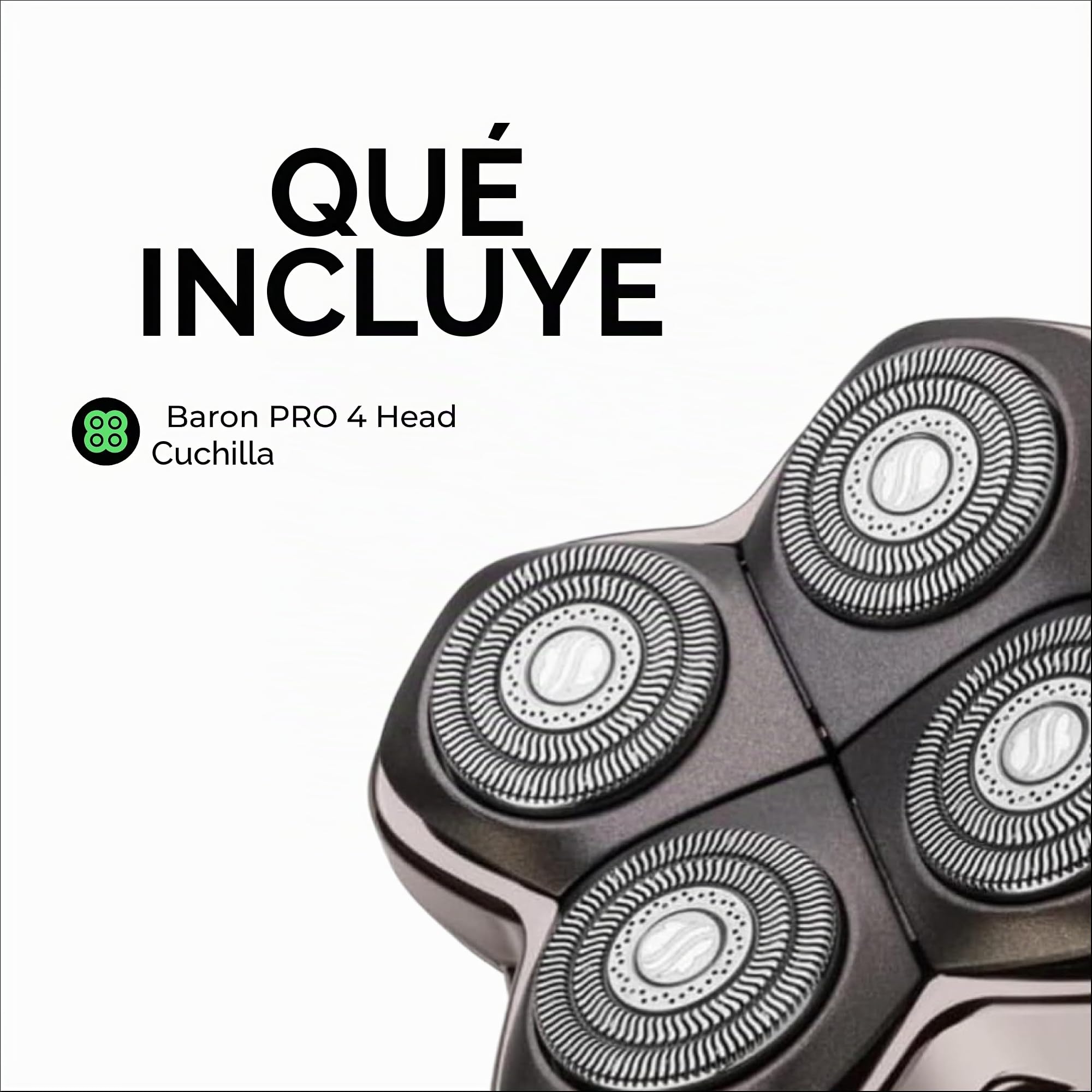 Skull Shaver Cuchilla de recambio Baron PRO 4 - Cuchillas Multidireccionales para Afeitado en Seco y Mojado - Compatible con Pitbull, Palm y Butterfly Kiss | Para Afeitadoras Pitbull, Palm y Butterfly Kiss, Afeitado de Barba, Cuerpo y Cabeza