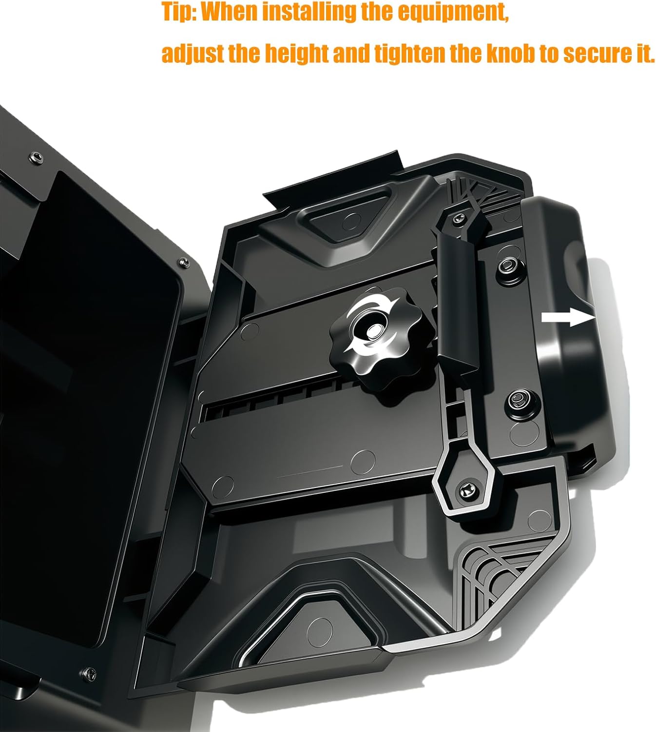 GPS & Tablet Mount Bracket with Storage Box for 2019-2023 Polaris RZR XP 1000/XP 4/Turbo – Adjustable UTV Holder for iPad/Phone