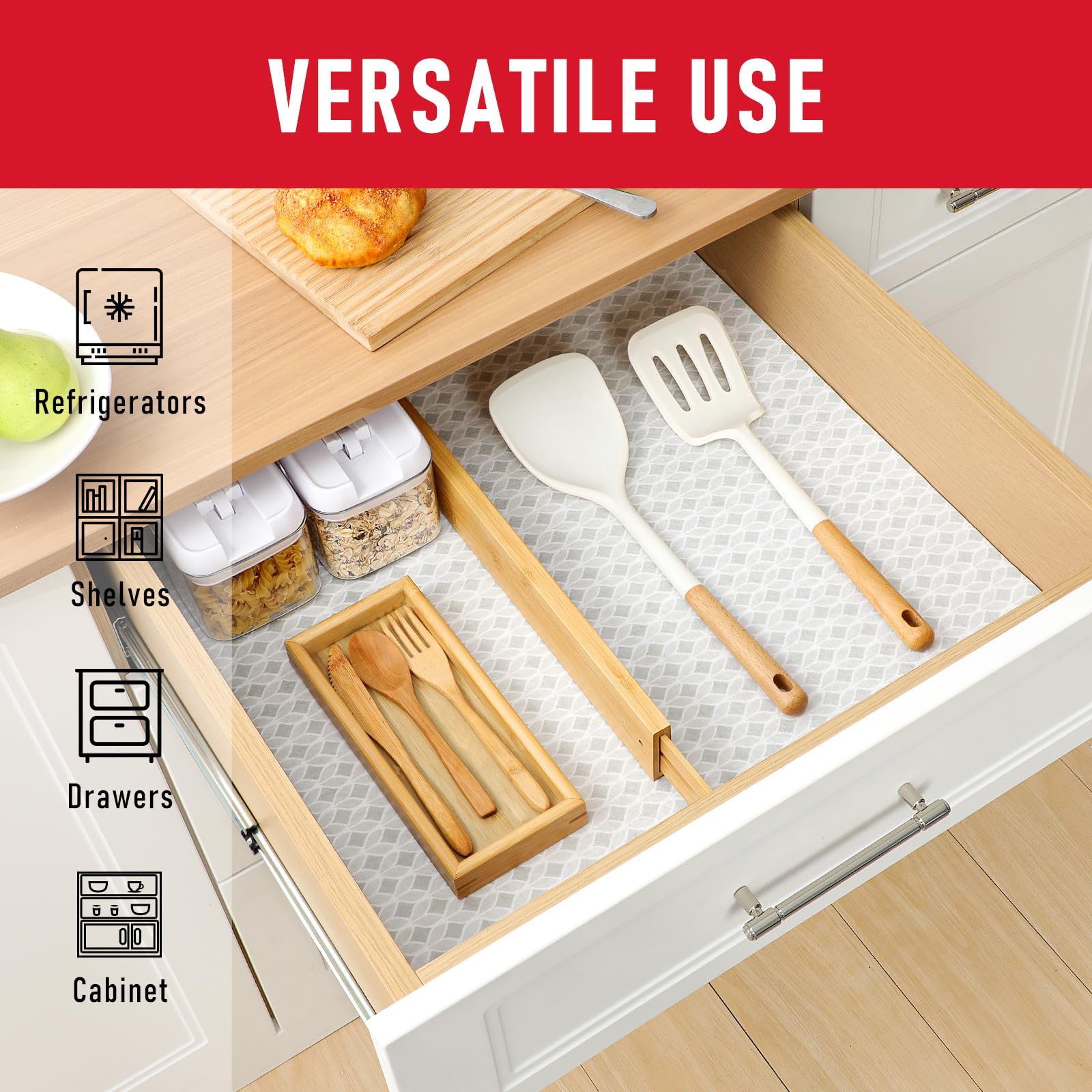 Cooyes Revêtement De Tiroir Et D'étagère Pour Armoires De Cuisine