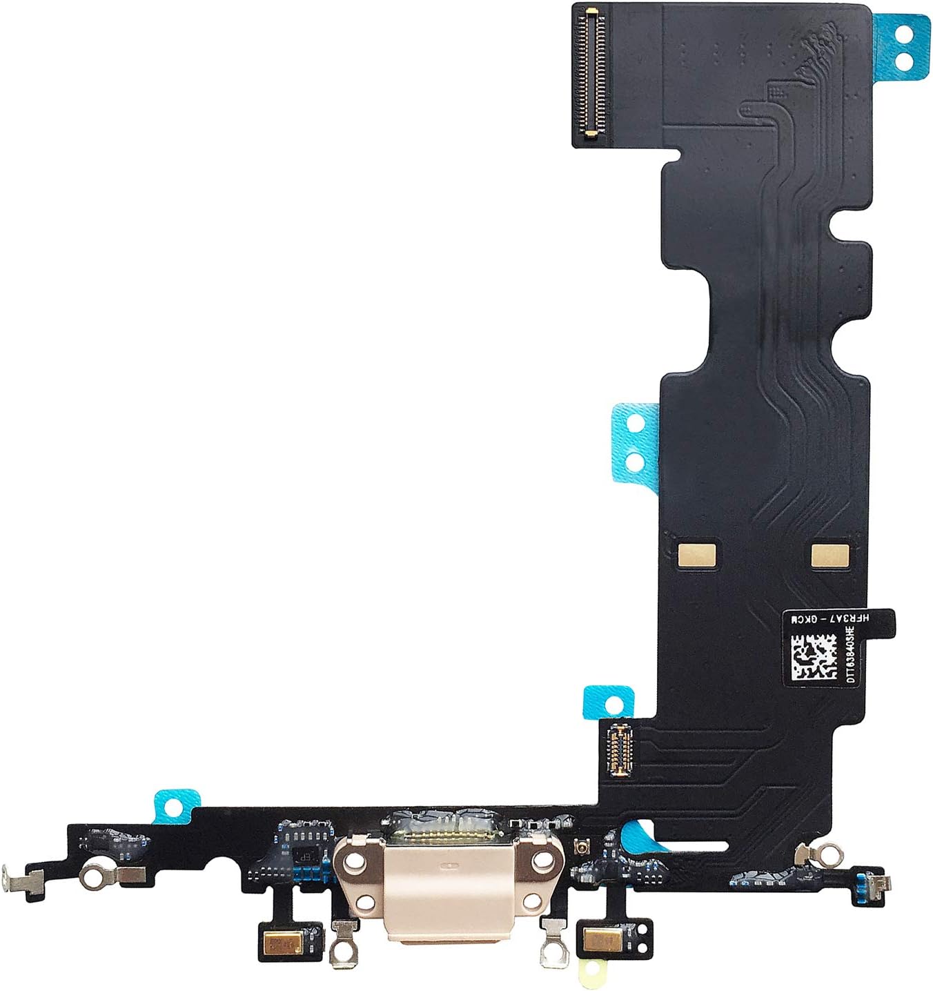 OEM Charging Port Dock Connector Flex Cable + Microphone + Cellular Antenna + Vibration Motor Connector Replacement Part Compatible for iPhone 8 Plus All Carriers (Gold)