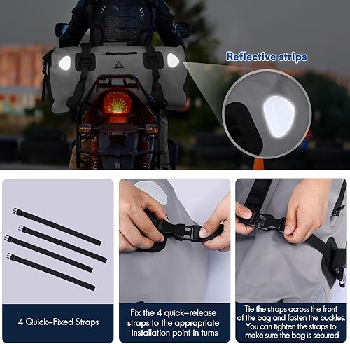 Miniatura 3 de Haimont Waterproof Duffel Bag Roll-top Dry Duffel Bag with Quick-fixed Straps for Motorcycling, Rafting, Boating, SUP, Kayaking, Travel, 50L70L