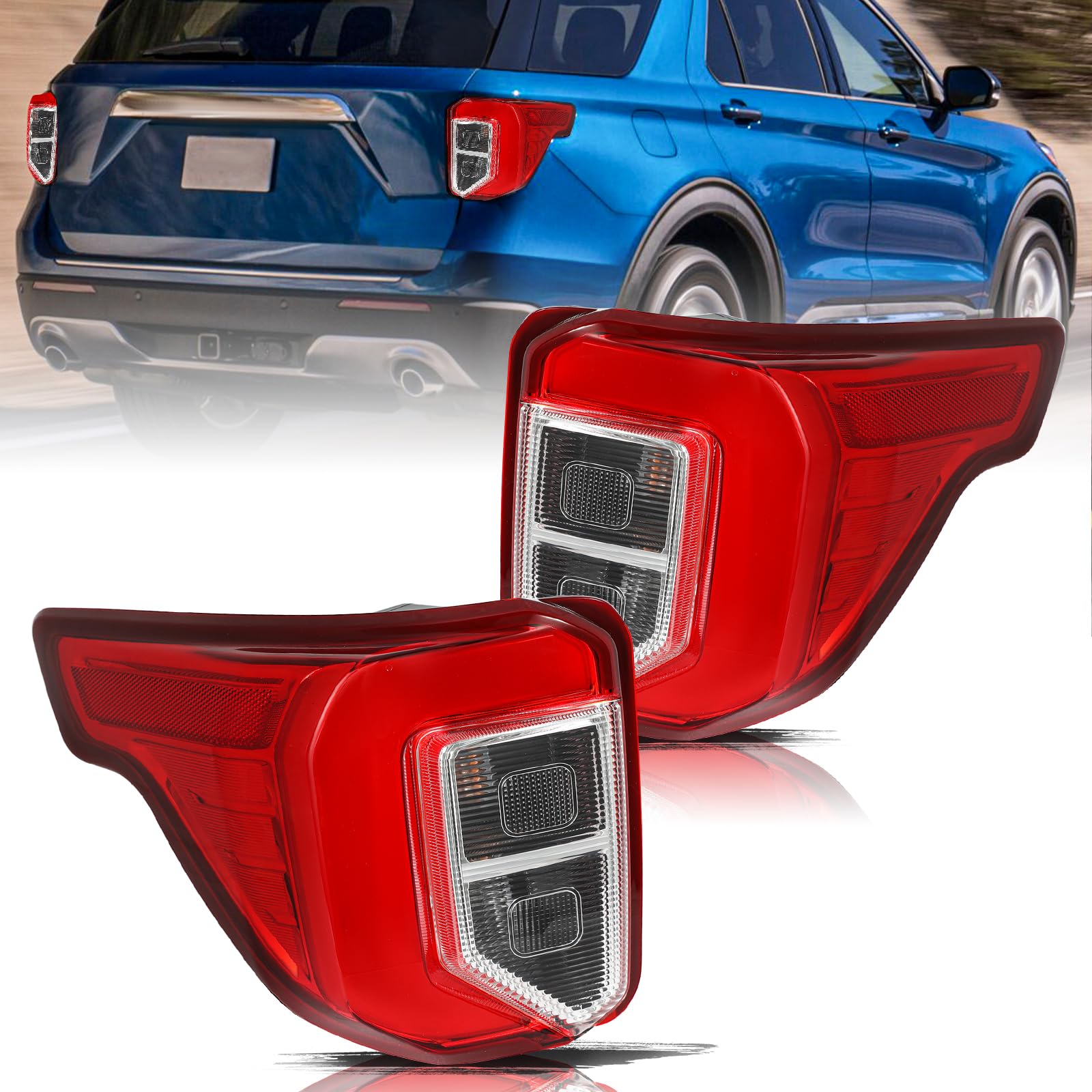 Aosky LED Tail Light Assembly for 2020-24 Ford Explorer