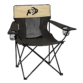 Logo Brands NCAA Colorado Buffaloes Elite Portable Chair - Premium Outdoor Chair with Cup Holder, Powder-Coated Steel Frame, Lightweight and Portable for Tailgating,and Sporting Events