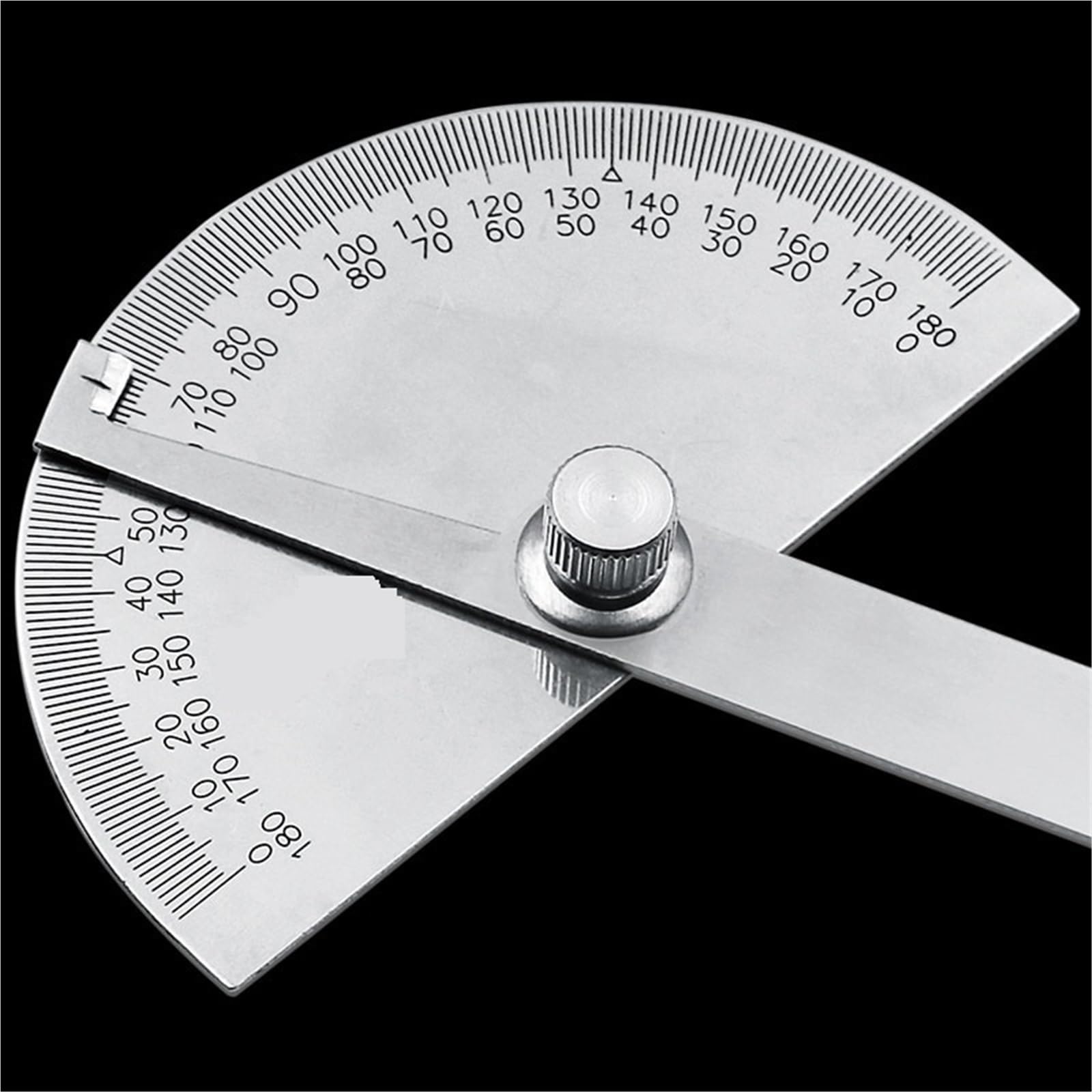 Rapporteur d'angle, Règle de mesure rotative à tête ronde en acier inoxydable, rapporteur à 180 degrés, outil de machiniste, règle d'artisan de 10cm