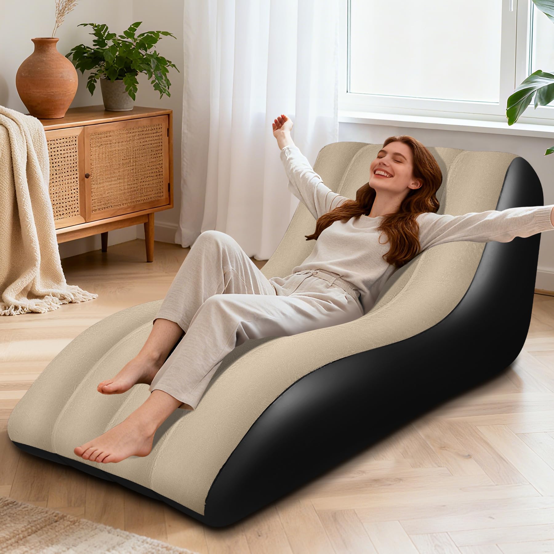Photo 1 of [Hole in item] RovPool Inflatable Chair - Brown
