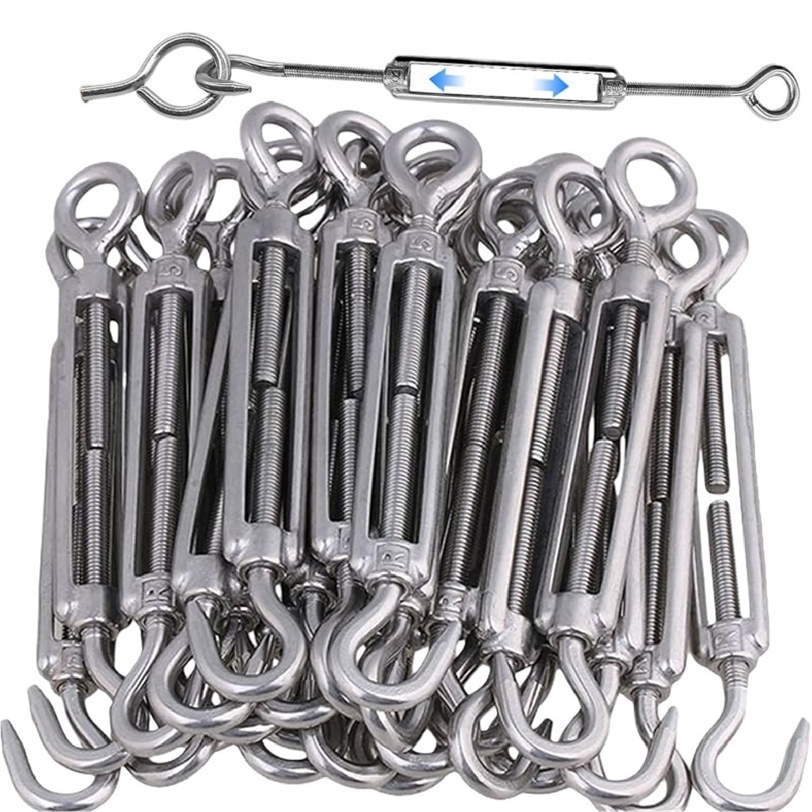 Tensores Para Toldos Tensor de tensor, cuerda alambre, equipo barandilla Cable tensión, tensores gancho y ojo ajustables(M4-OCHook,20PCS)