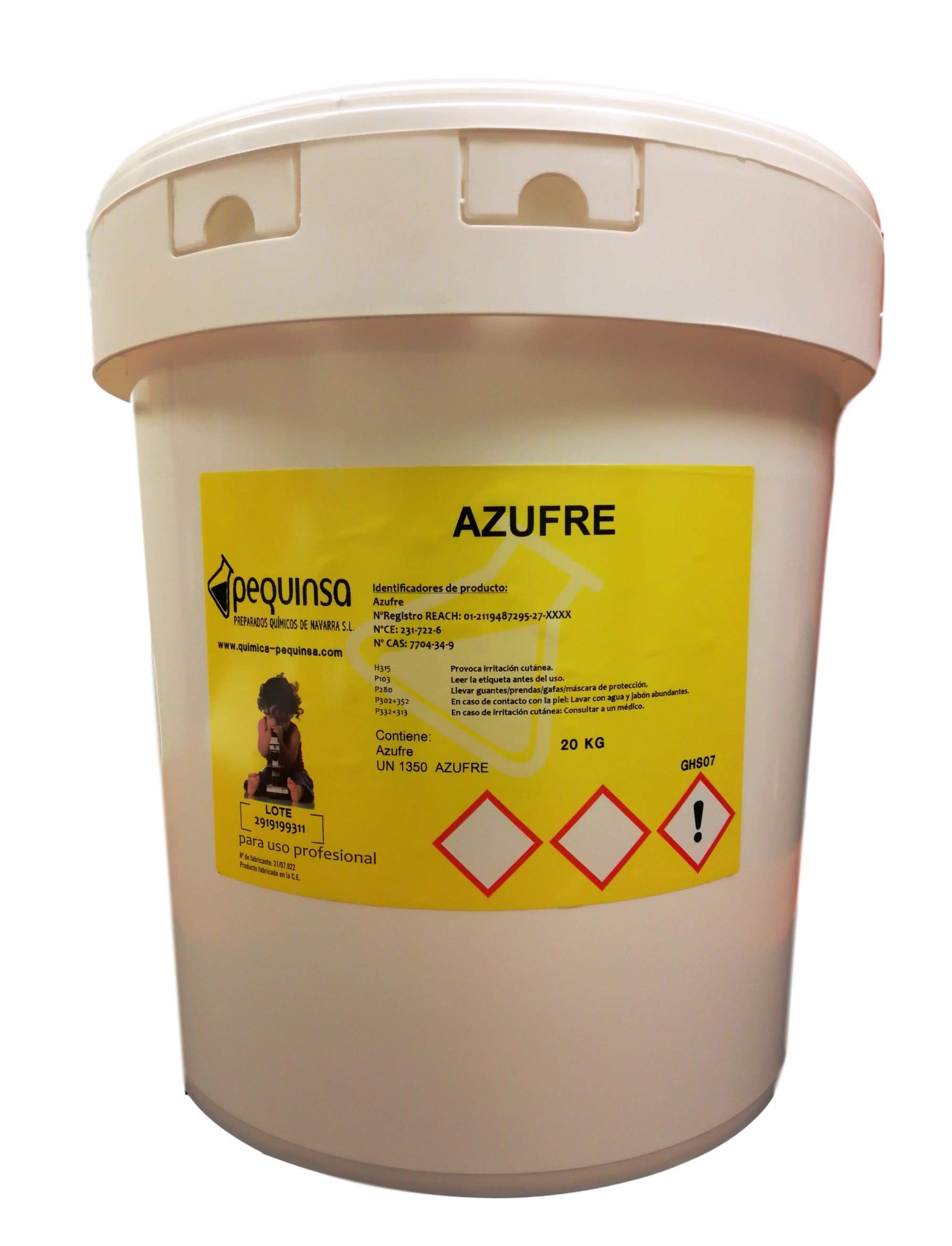 Azufre. Envase 20 kg.