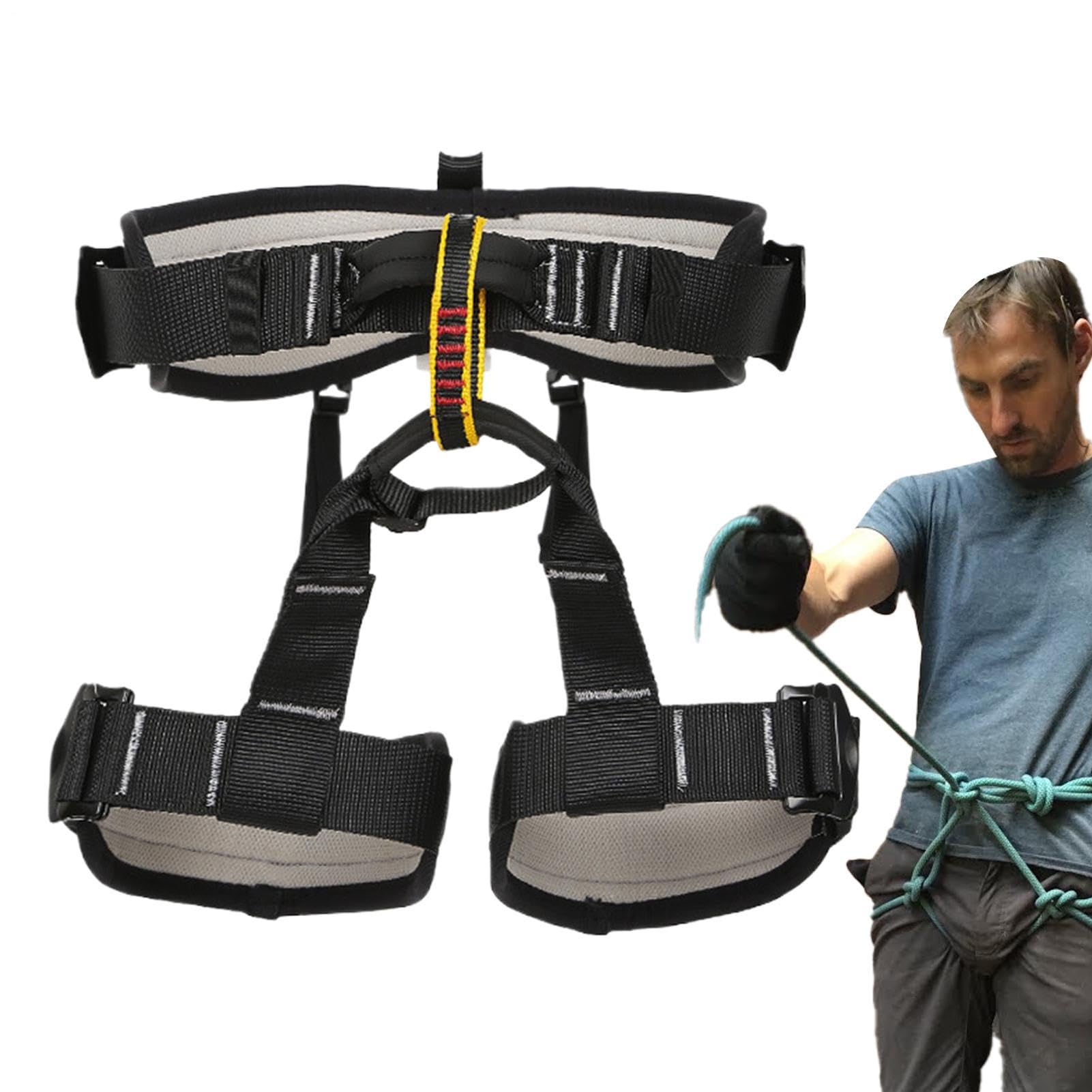 Imbracatura da arrampicata su roccia Protezione Anticaduta Arrampicata | Cintura da arrampicata regolabile Costruzione, Lavoro, Giardinaggio, Caccia, Alpinismo, Soccorso, Uso Interno