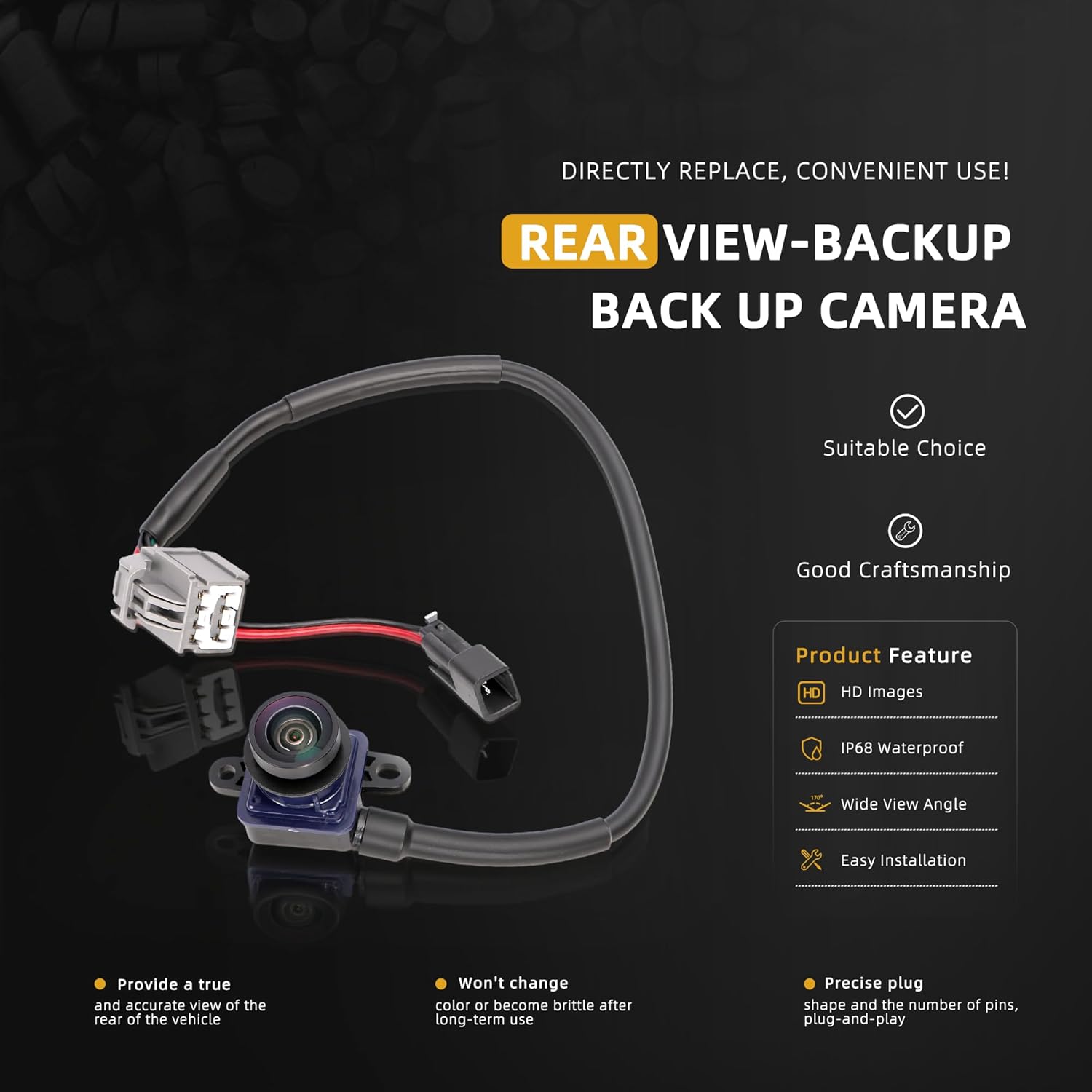 Backup Camera 56054158AG for Dodge Journey 2011-2020, Rear View Park Assist Reverse Camera OE # 56054158AB, 56054158AC, 56054158AD, 56054158AE, 56054158AF