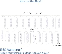 Vista 5 de Luces de repuesto blancas de 12 V para inflables con almohadilla autoadhesiva, 20 unidades, 3 LED, ideal para inflables de vacaciones en el patio