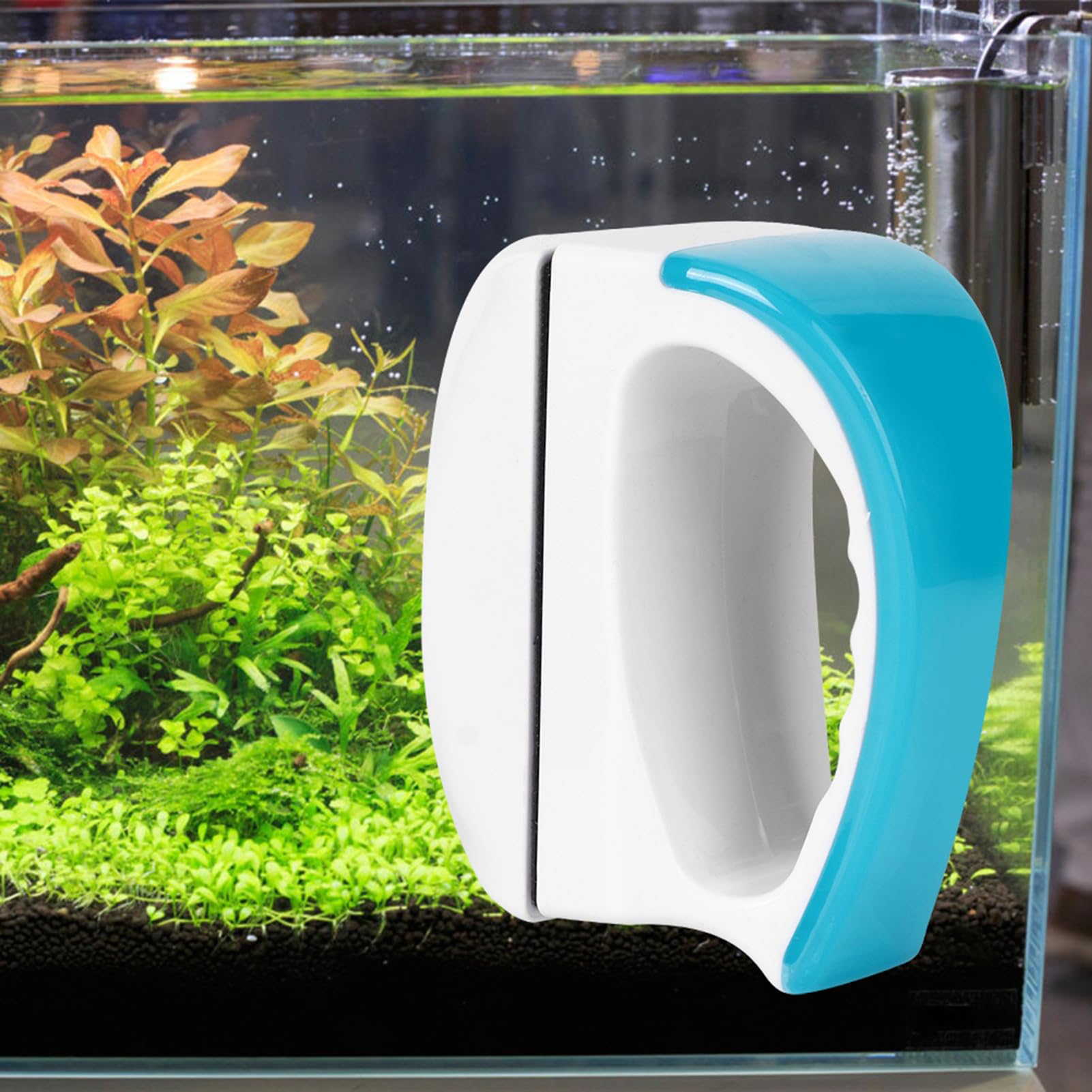 AQ Humanisierter Griff Schwimmendes Aquarium Magnetbürste Aquarium Doppelseitiger Glasreiniger Reinigungswerkzeug (Extra groß/AQMBXL4)