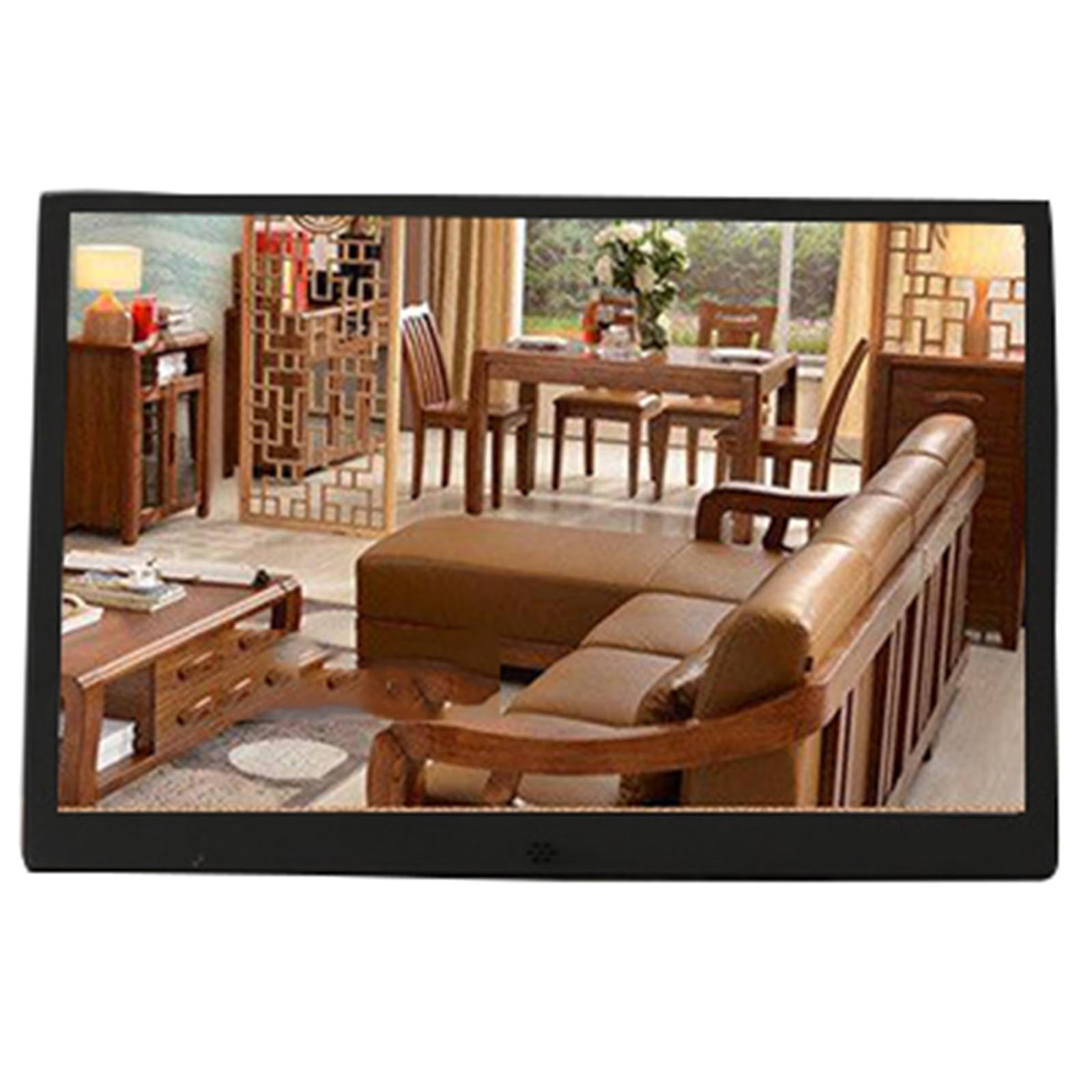 MYUYEE 12-Inch Digital Photo Frame, Silver And Black, With Looping Video And Picture Playback, Electronic Photo Album. (Black)