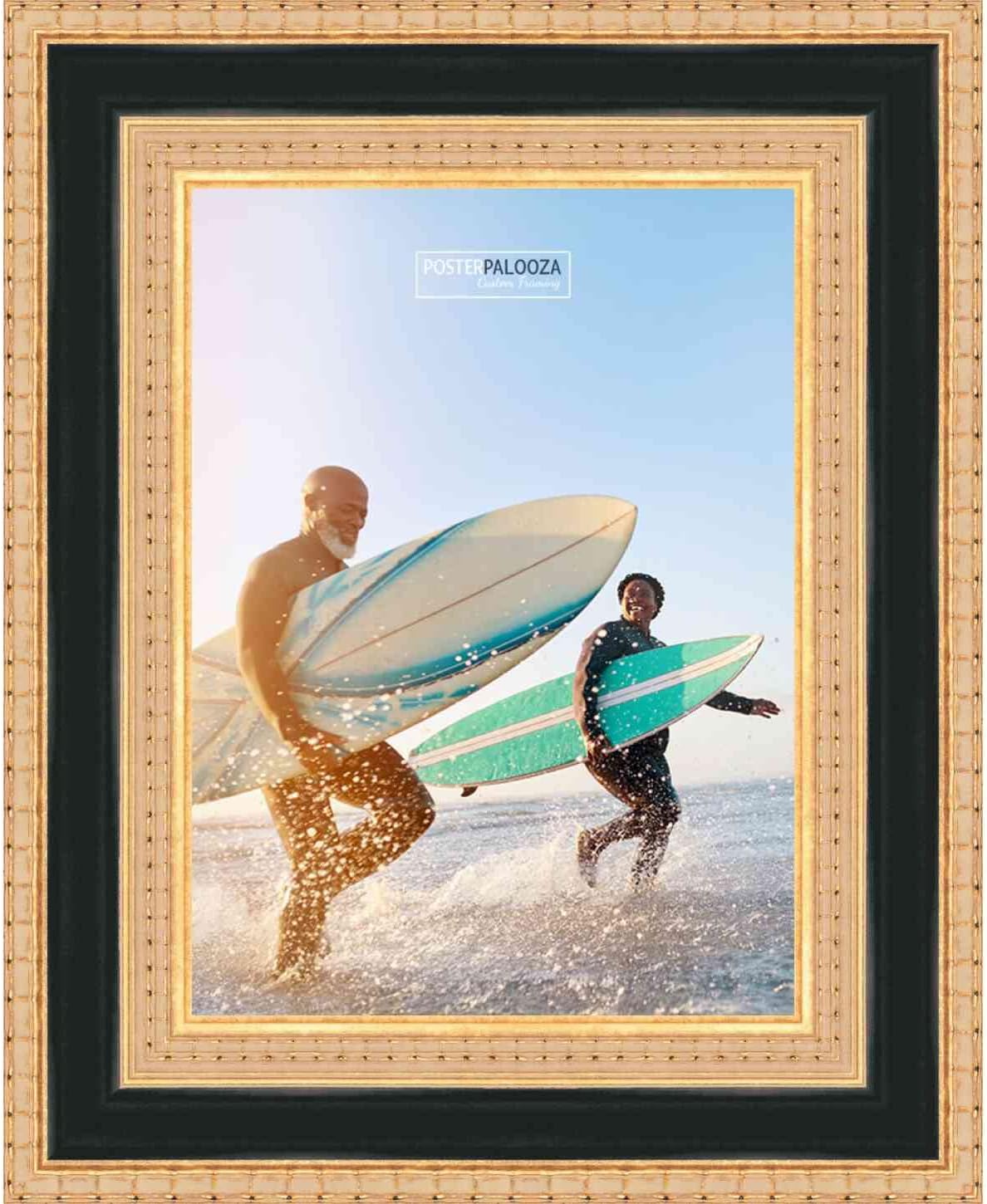 Poster Palooza 26x34 Traditional Gold Wood Picture Frame - UV Acrylic, Foam Board Backing, & Hanging Hardware Included