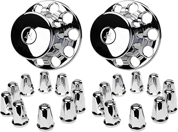 Alcoa 085000DT Genuine Classic Style Rear Hub Cover Kit | Sculpted Chrome ABS | Fits 10-Hole Hub Pilot Drive Axles 33mm Hex | Screw-On Retention | Matches Front Kit 084000