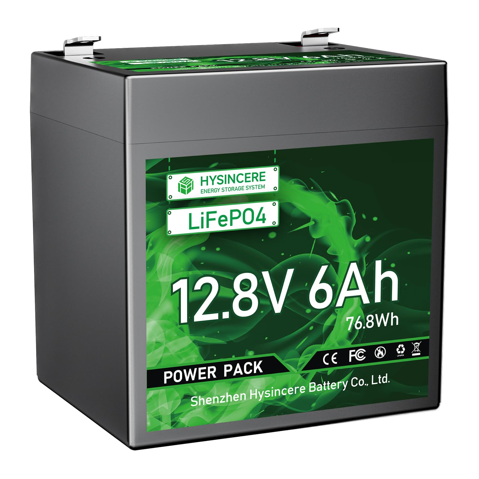 Batterie au lithium LiFePO4 12 V 6 Ah avec protection intelligente BMS 10 A, batterie rechargeable 3000 + cycle profond pour camping-cars, éclairage de secours, camping, sondeur, tondeuse à