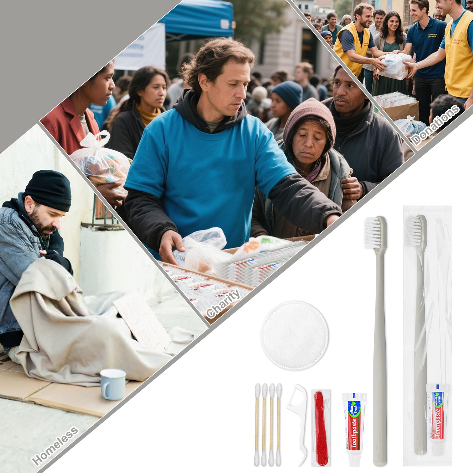 Dentifricio usa e getta, da viaggio, confezione da 100, grigio