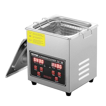 VEVOR Sonic Cleaner with Digital Timer & Heater, Professional Ultra Sonic Parts Cleaner, Stainless Steel Heated Cleaning Machine for Glasses Watch Rings Jewelry Circuit Board 2L