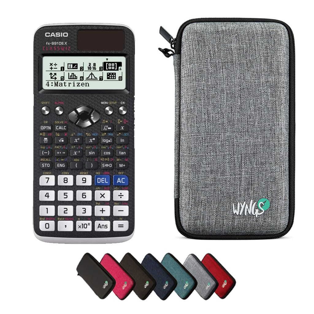 Casio fx-991DE X Classwiz pack calculatrice scientifique housse gris clair