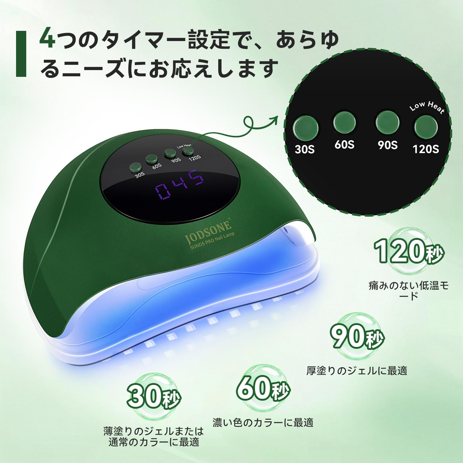 Amazon.co.jp: JODSONE ハーブグリーン ジェルネイル ライト UV+