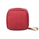 Hekyip Mini Cosmetic Bag, Travel Makeup Pouch, Portable Waterproof Cosmetic Pouch for Ladies Women, Mini (Mini Red)