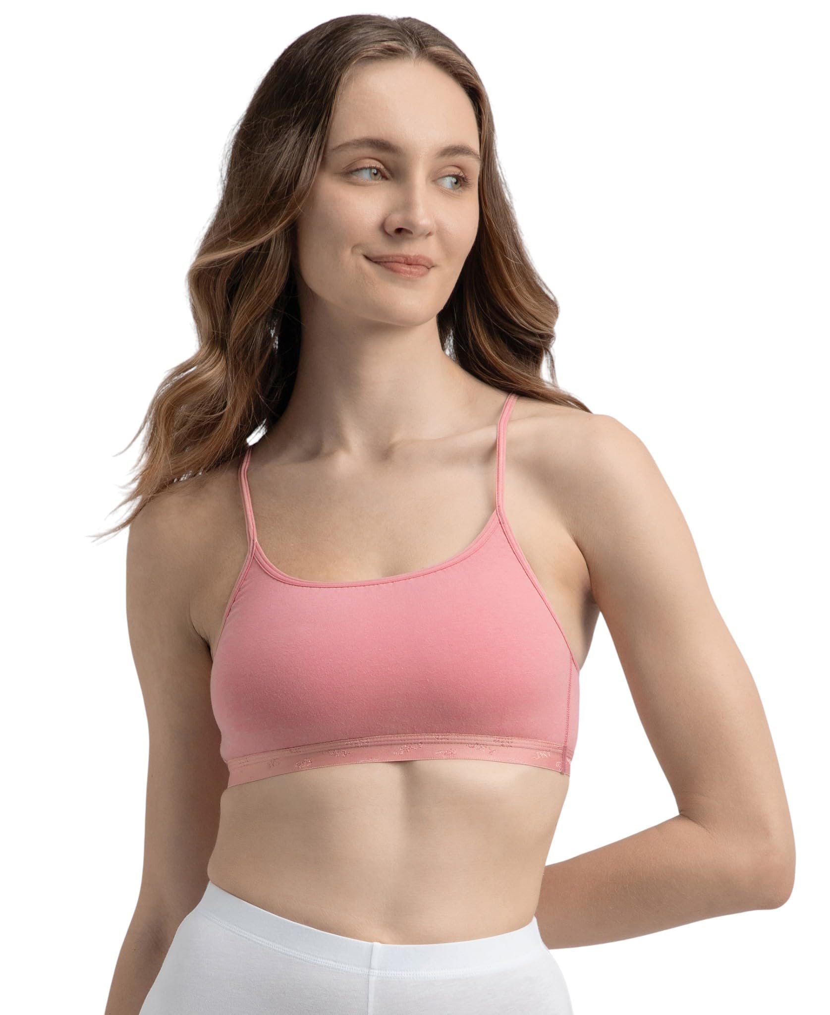 jockey 1351 Women's Super Combed Cotton Elastane Stretch Multiway Styled Crop Top with Adjustable Straps and StayFresh Treatment_Rose_M-picture-12