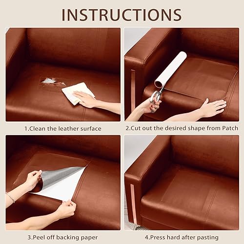 Miniatura 112 de Cinta de parche de reparación de cuero para sofá, sofá autoadhesivo grande, asiento de automóvil, silla de oficina, muebles de cuero, kit de parches