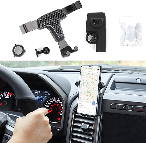 Keptrim Para Ford F150 2015-2020, soporte para teléfono celular con ventilación de aire, para iPhone 11 pro/11 pro max/XS/XR/X/8/7/6 Galaxy Moto y