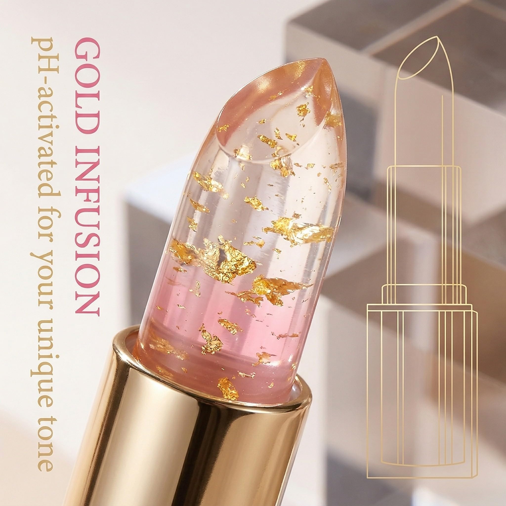 IWIDYA 1 Unidad Pintalabios que Cambia de Color con el pH - Bálsamo Labial Hidratante de Larga Duración 24H, Color Único y Transparente,Regalos para amigas - 4