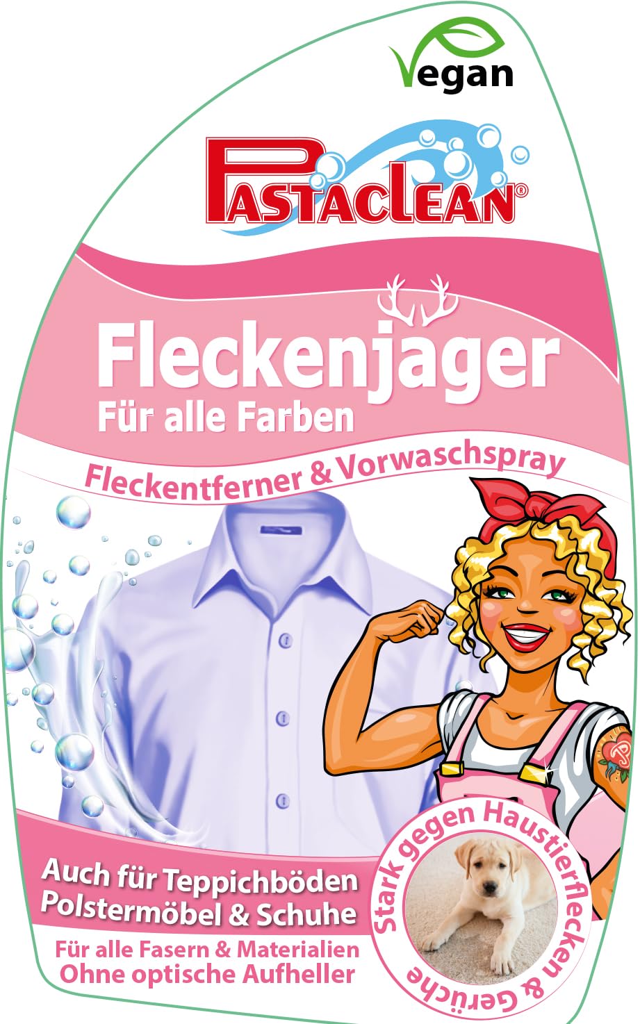 Pastaclean® Fleckenjäger 750 ml + Schwamm | Fleckenentferner Spray | Vorwaschspray effektiv gegen Flecken