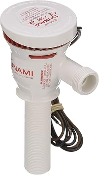 Attwood 4640-7 Tsunami T500 Aerator Pump, 500 GPH, 12-Volt, 3 12-Inch Long Inlet, Threaded 34-Inch Diameter Outlet, 29-Inch Wire