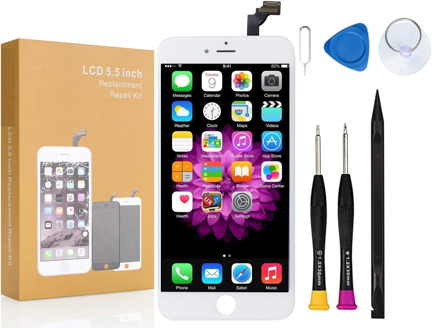 COASD Compatible with iPhone 6 Plus Screen Replacement iPhone 6 Plus Replacement Screen iPhone 6 Plus LCD Screen Replacement LCD Digitizer Display Assembly with 3D Touch A1522 A1524 A1593 (White)