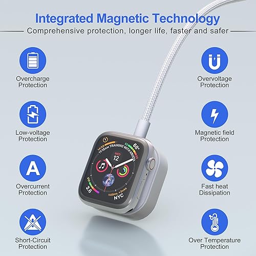 Miniatura 6 de Cable de carga múltiple USB C de 100 W para Apple Watch y iPhone 15, cable de carga rápida USB CA de 10 pies 4 en 2, compatible con todos los