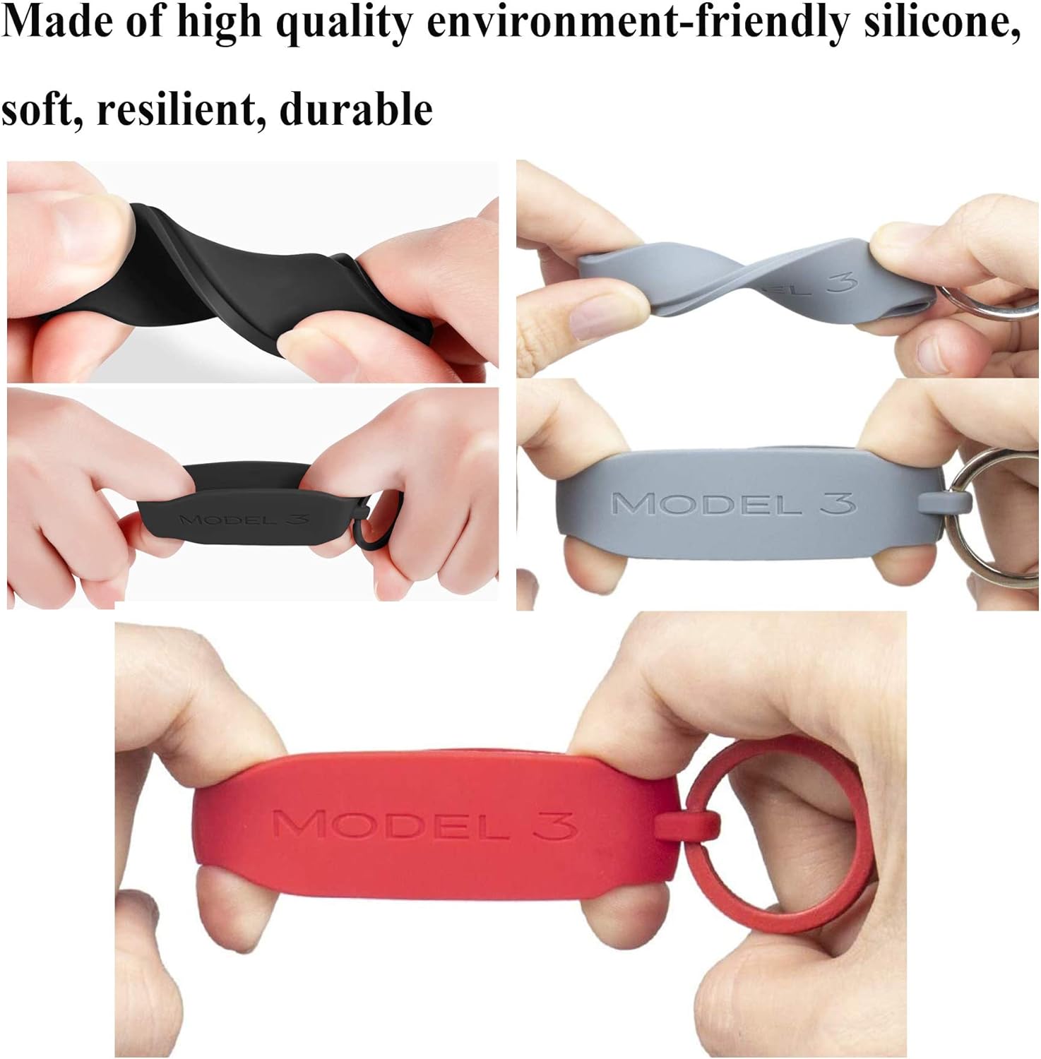 Low Key Luxury Connotation Raysun Silicone Key Fob Protector Cover Keychain Compatible For Tesla Model 3 Model S Model X Model Y Model X Red 2018 Latest Maaun Net