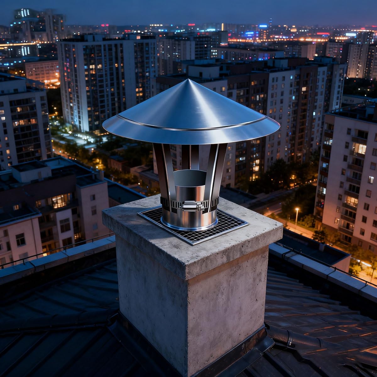 Stal nierdzewna Nasada kominowa Dach Wentylacja Ochrona, Regulowany Stożek Wierzch Osłona przewodu kominowego robić kominka, Piec na drewno & Piec Rura wydechowa(160mm/6.3")