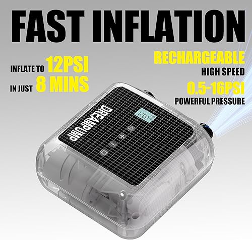 Miniatura 3 de Bomba de tabla de remo portátil, bomba de aire eléctrica SUP, inflador de alta presión recargable alimentado por batería para kayak inflable de remo