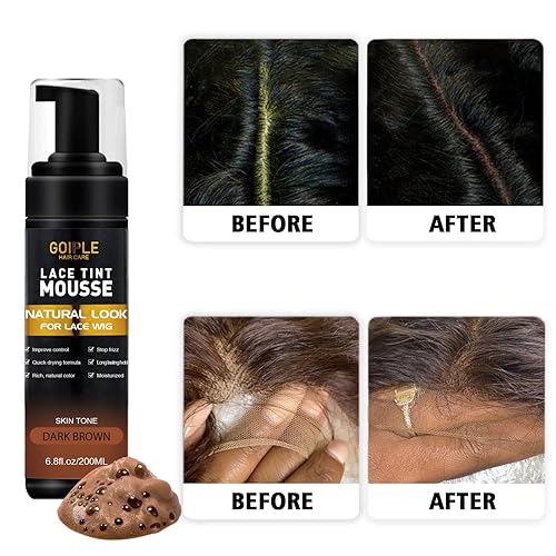 Miniatura 3 de Mousse de tinte de encaje para el cabello, 6.8 onzas líquidas de tinte de encaje para mujeres, pelucas de encaje, pelucas de encaje, pelucas de