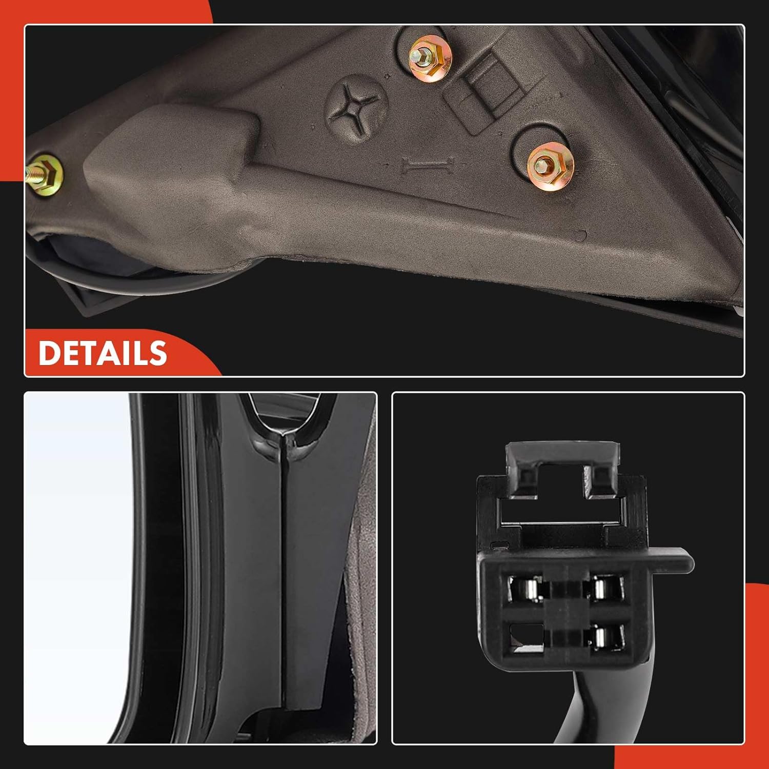A-Premium Driver Side Power Door Mirror - Compatible with Pontiac Grand Prix 2004 2005 2006 2007 2008 - Non-Heated Non-Folding Black Outside Rear View Mirror - Replace# 15796390