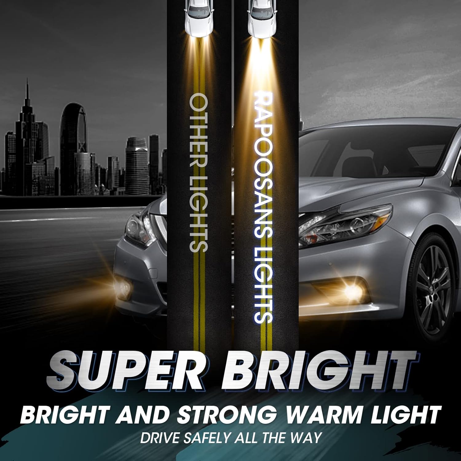 Driving Fog Lights Lamps Assembly for 2016-2018 Nissan Altima Fog Light Replacement with H11 Halogen Bulbs, Switch and Wiring Kit