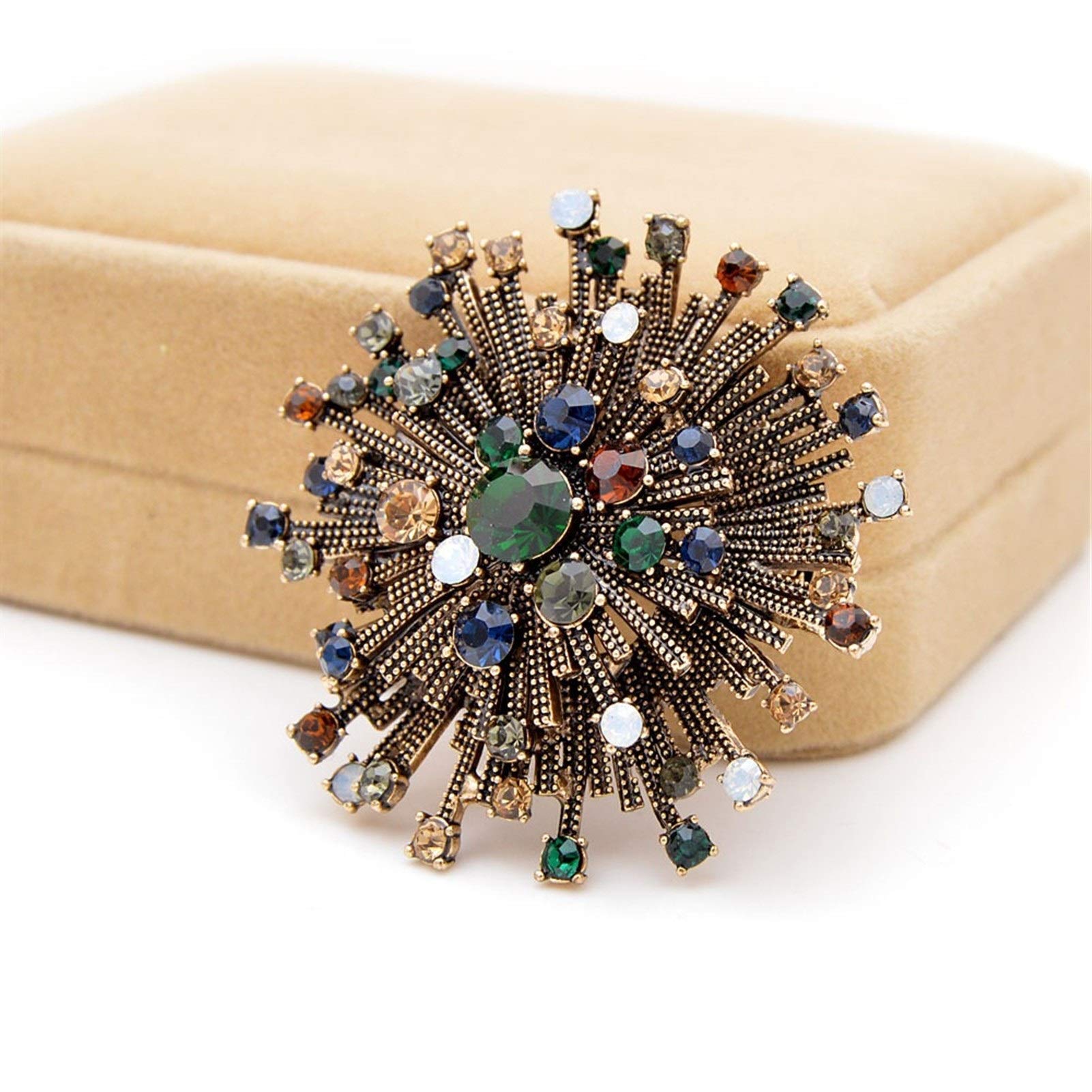 Brosche 2 Farben Wählen Sie Strass Vintage Blumenbroschen für Damen Mantel Elegante Brosche