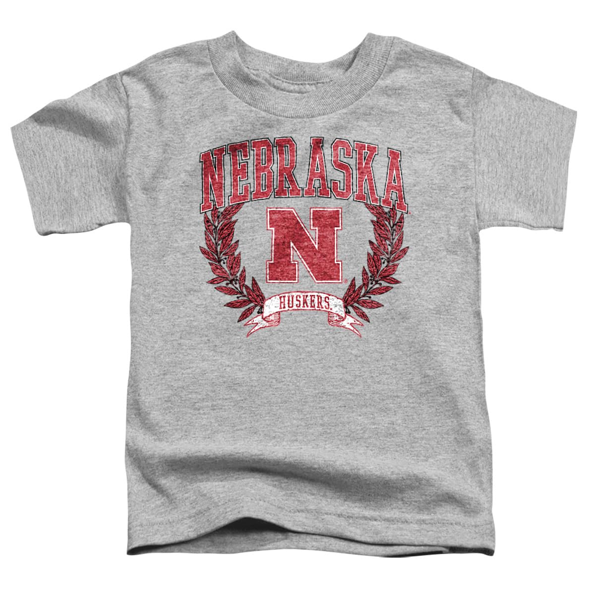 LOGOVISION University of Nebraska Laurels Dark Kids T Shirt (2) for Toddler Boys and Girls, Athletic Heather