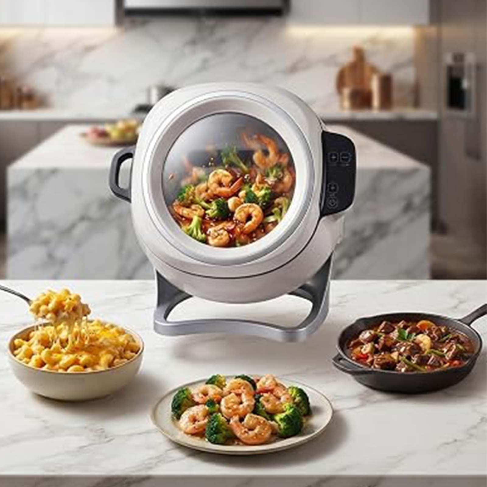 Robot Automático Para Salteados Y Máquina De Wok Para Arroz Frito; Olla