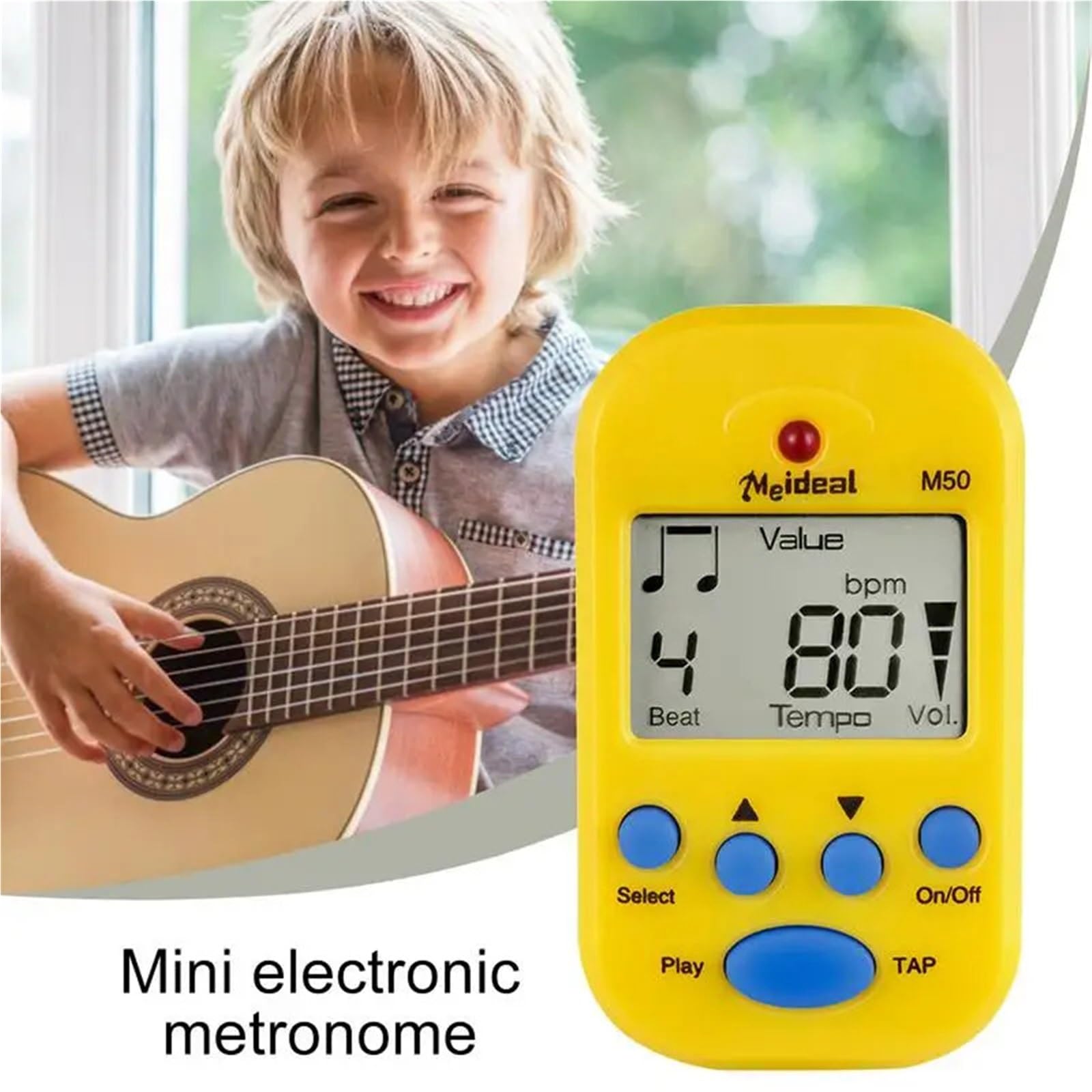 Metrónomo electrónico LCD, metrónomo de piano con volumen ajustable, metrónomo mecánico, afinador con 10 pulsaciones
