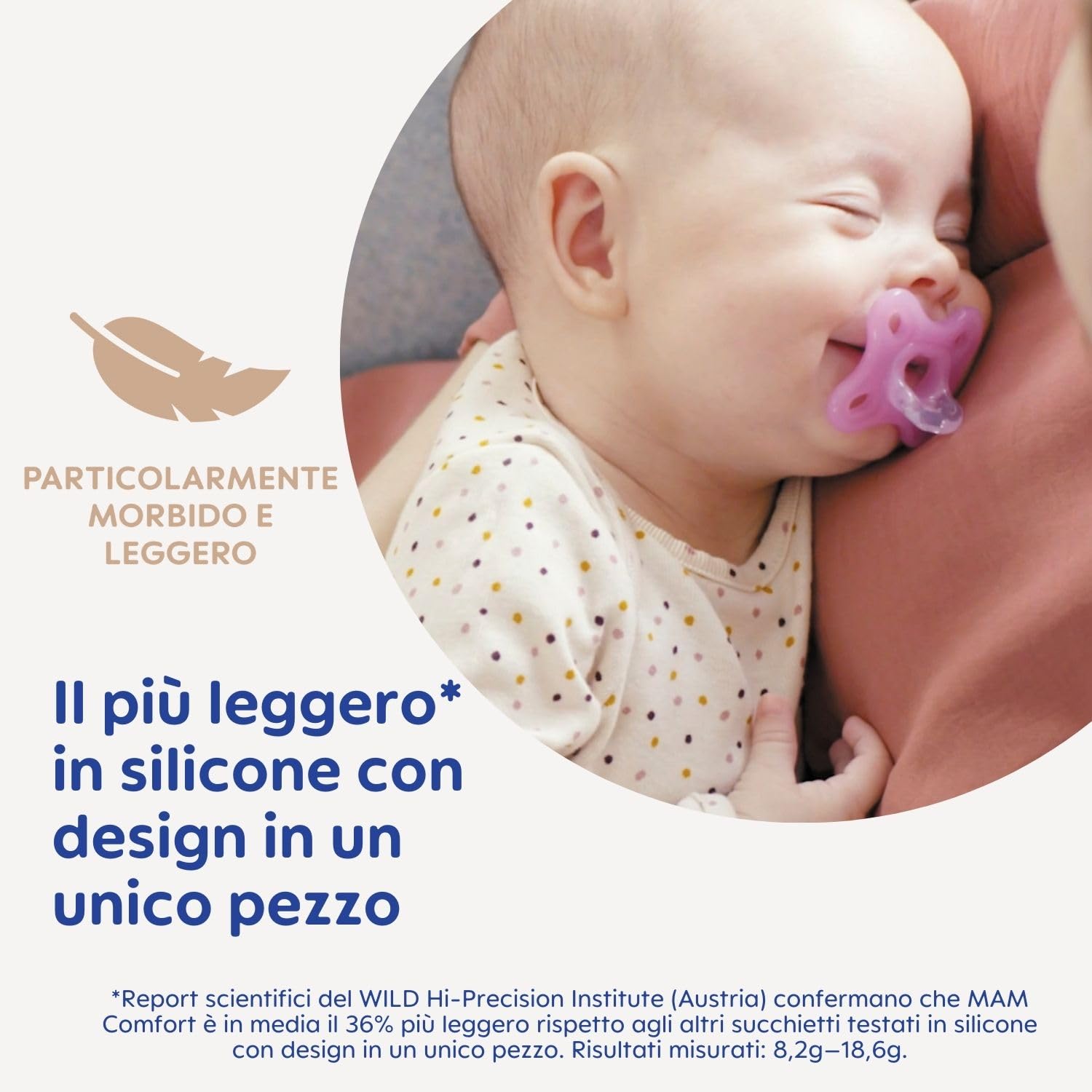 MAM Comfort Soother 0-3 Months (Set of 2), MAM 0-3 Months Dummy Made of 100% Silicone with Unique Design, Soft and Lightweight Baby Accessories Kit with Sterilizer Dummy Holder, Pink/Purple - 2