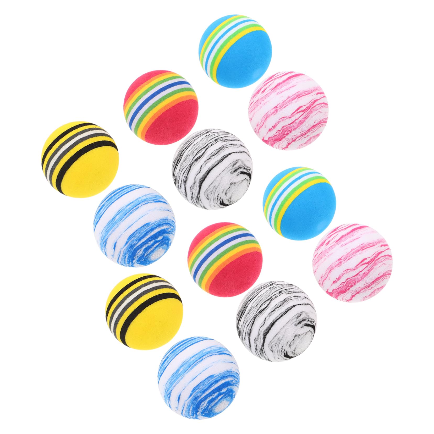 Yardwe 12Pcs Indoor Golf Practice Balls Multi Colored Sponge Balls for Adults Lightweight Training for Backyard Home Use Fun Golfing Experience