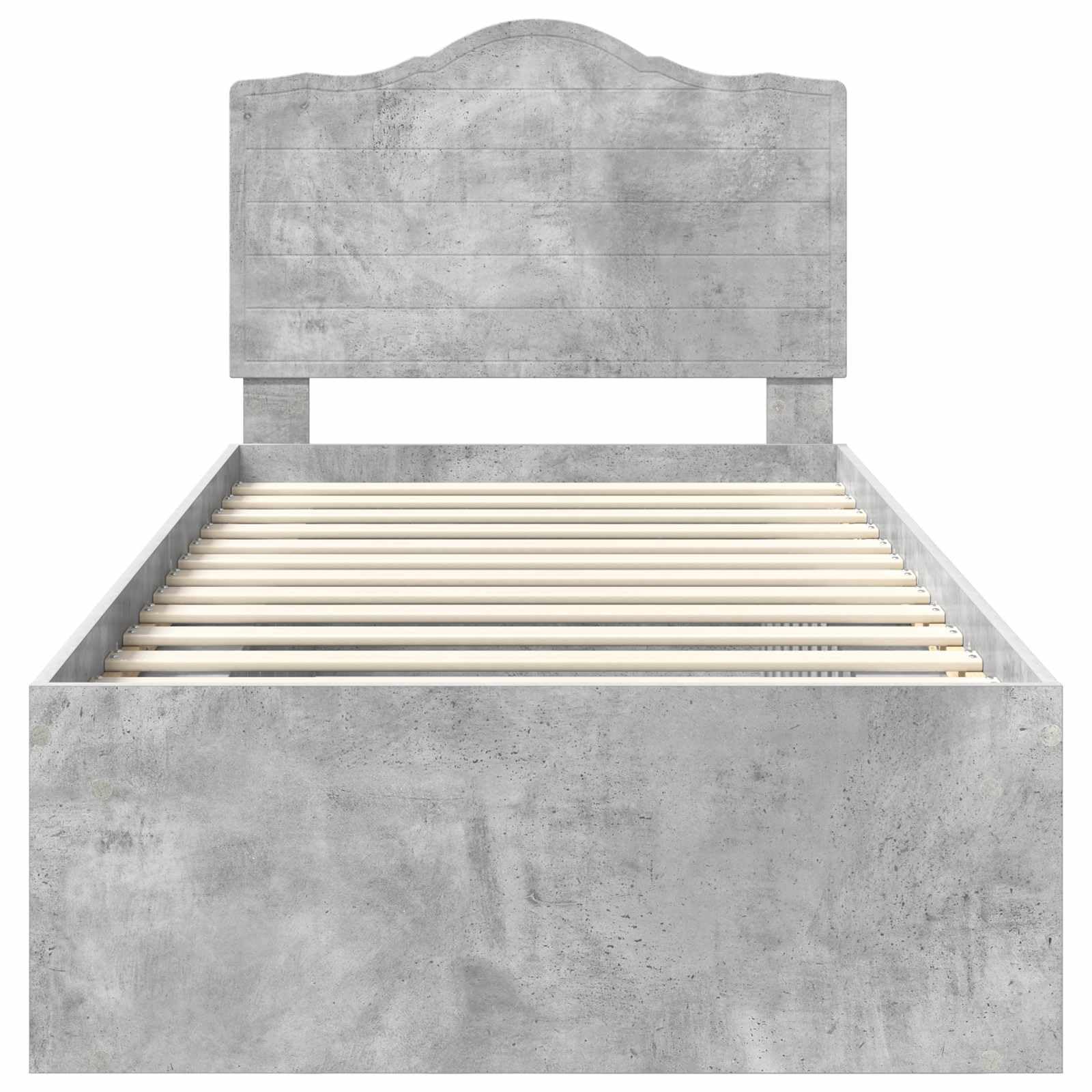 vidaXL Estructura de Cama con cabecera Gris concreto 100 x 200 cm